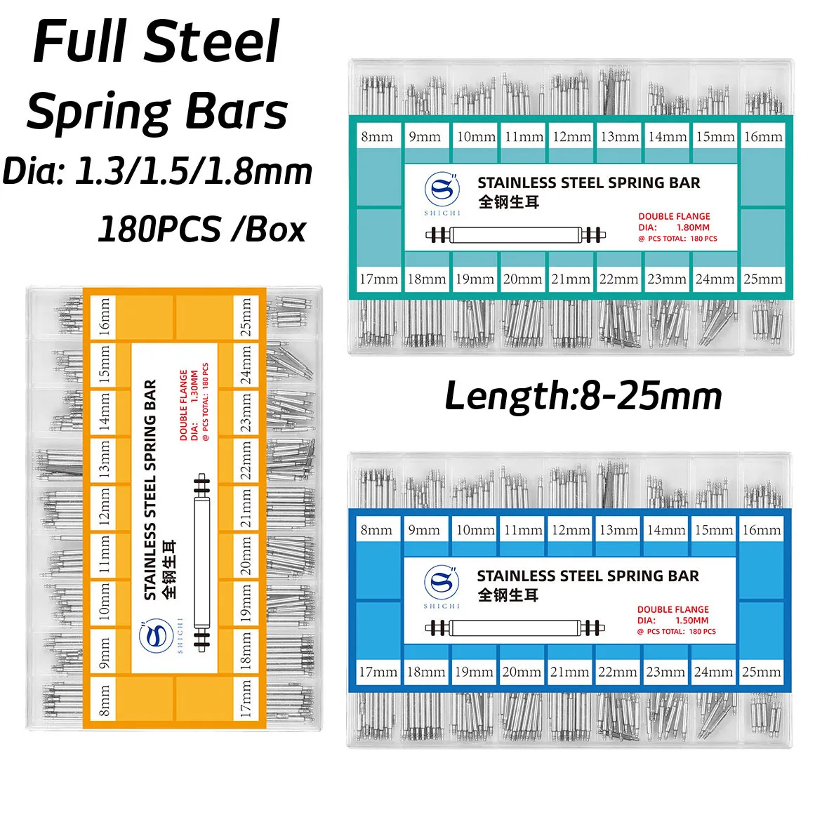 180PCS 1.3mm 1.5mm 1.8mm Stain - đánh giá và giá Spring Bar Tool Set