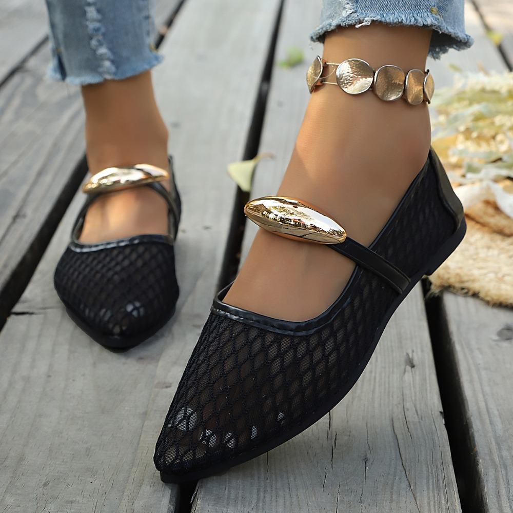 Women Mesh Mary Jane Flats Poi - đánh giá và giá Mesh Strap Metal