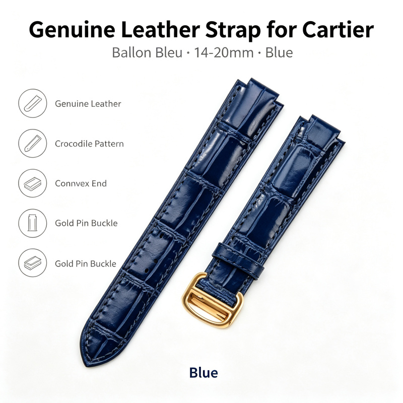 14-20mm Genuine Leather Strap  - đánh giá và giá Cartier Watch Ballon Bleu